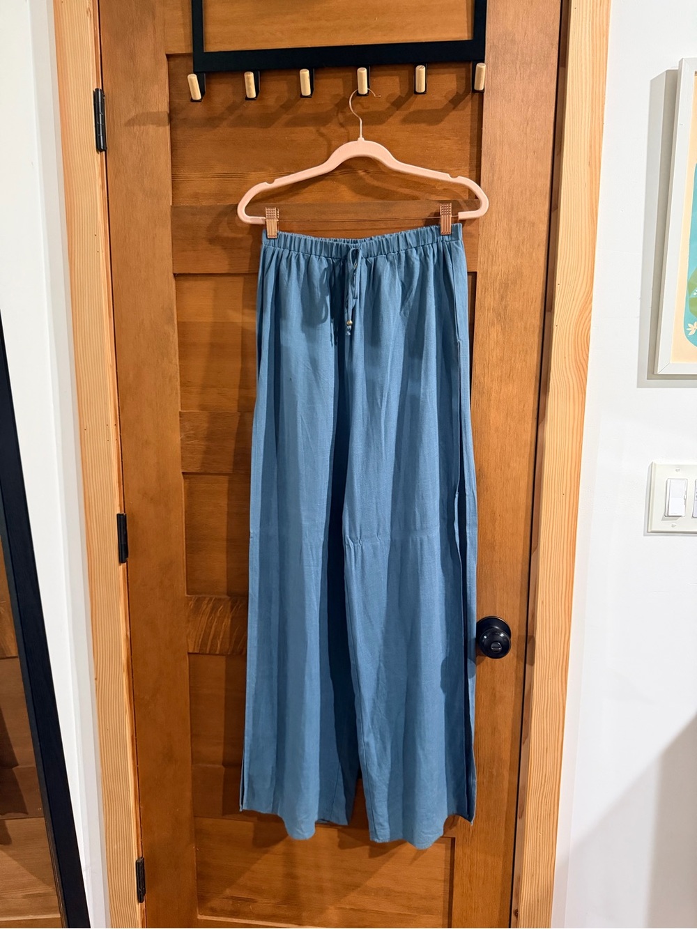 Lulu's Dusty Blue Wide-Leg Pants